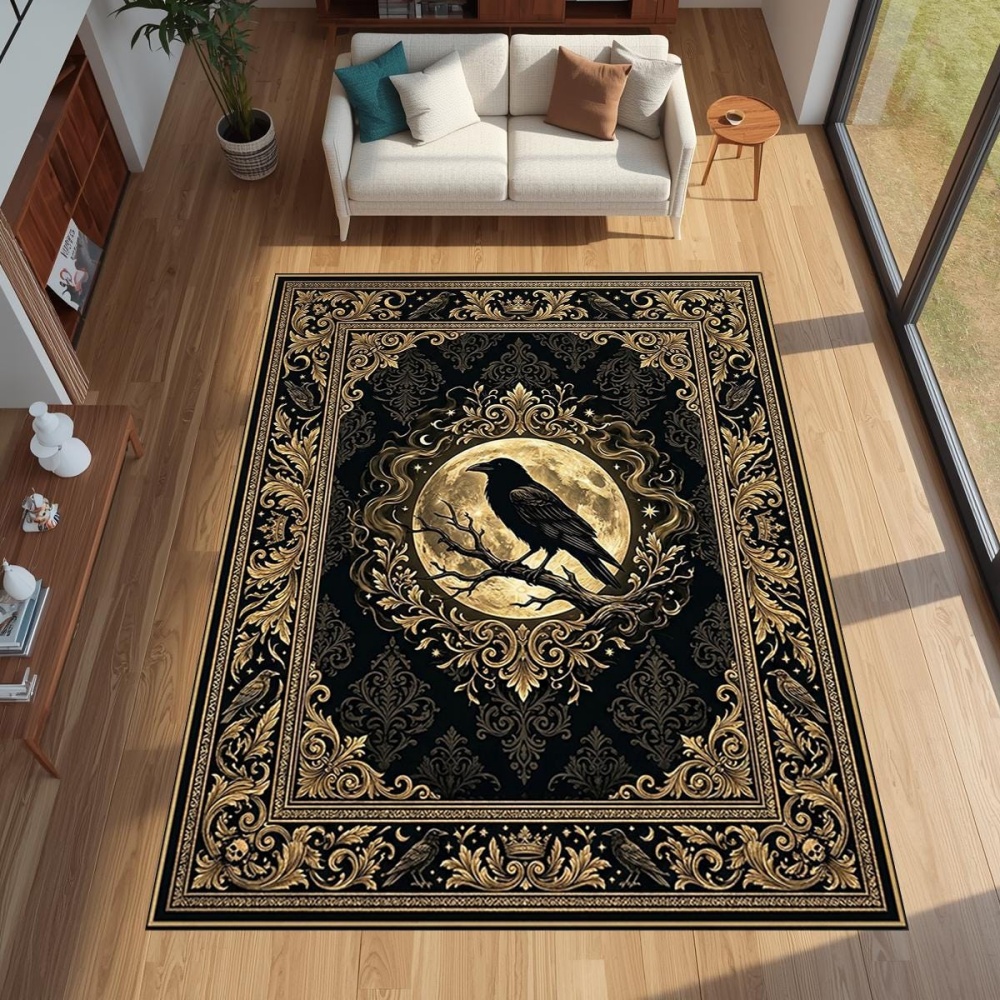 Commercial Printing Services - Grand tapis imprimé gothique Golden Raven