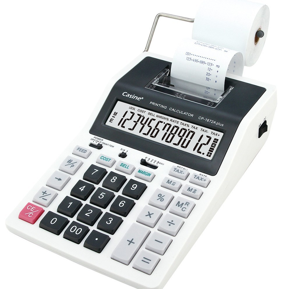 Commercial Printing Types - Calculatrice de bureau financière monochrome en