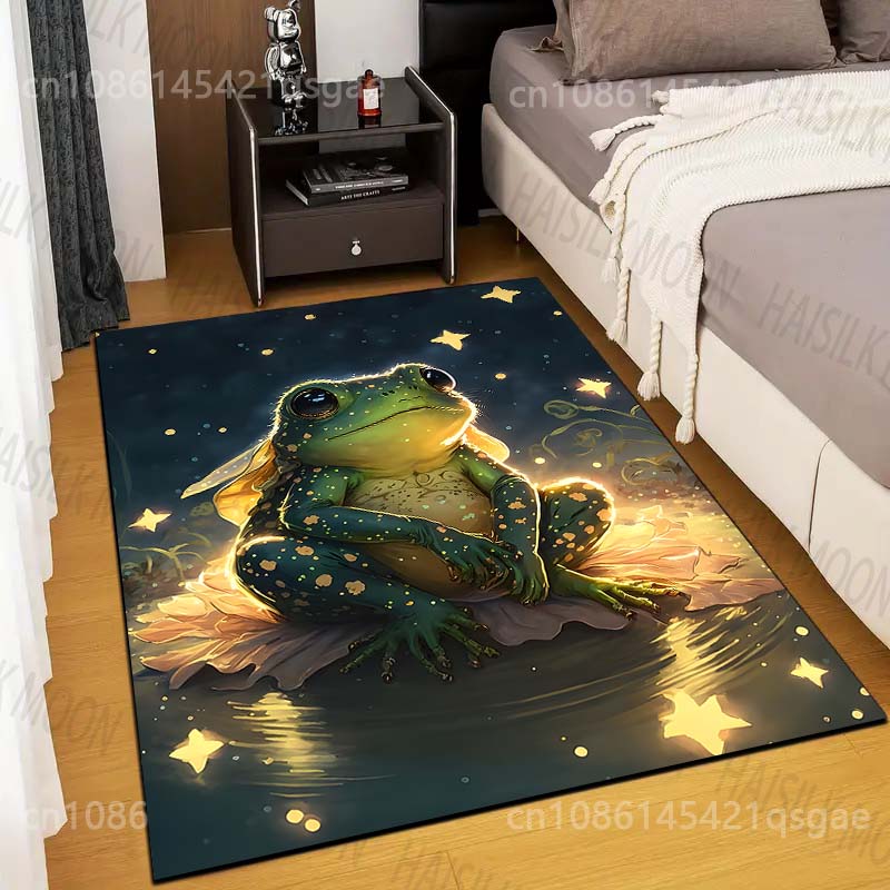 Printing On Commercial - Tapis imprimé avec grenouille assise sur